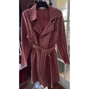 ANTHROPOLOGIE Solitaire Femme Fashionable Eyelet TRENCH COAT JACKET  Pockets XL